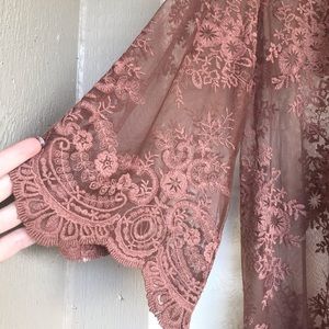 Listicle Brown Lace Cover-up